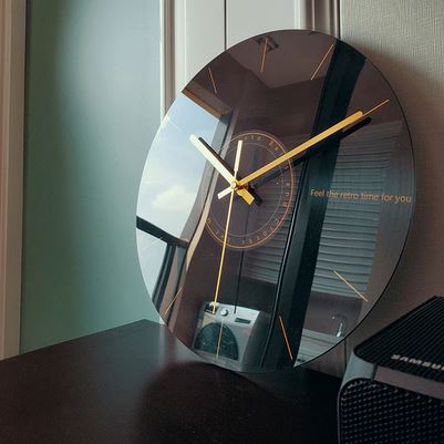 נוי ודקורציה שעון קיר טורקיז מזכוכית